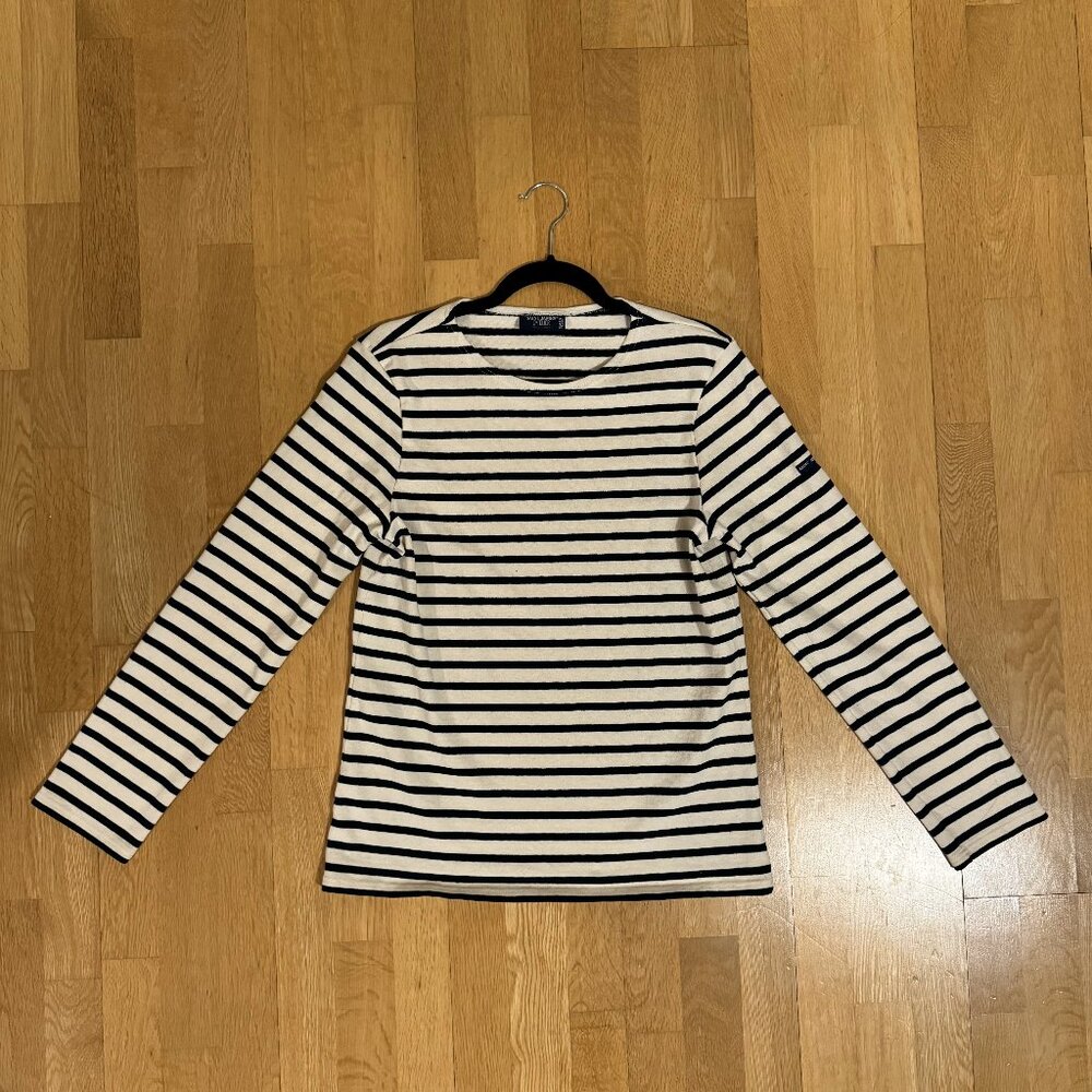 Saint James MERIDIEN MODERNE Original Breton Shirt, Ecru/Navy